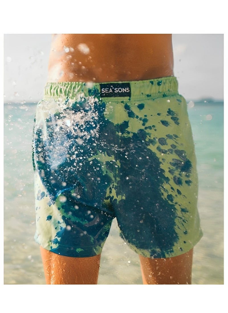 REOCLE - Men's Swim Trunks Quick Dry Beach Shorts Temperature Color Changing Swim Trunks Lightweight Breathable Swimming Trunks - Image 1