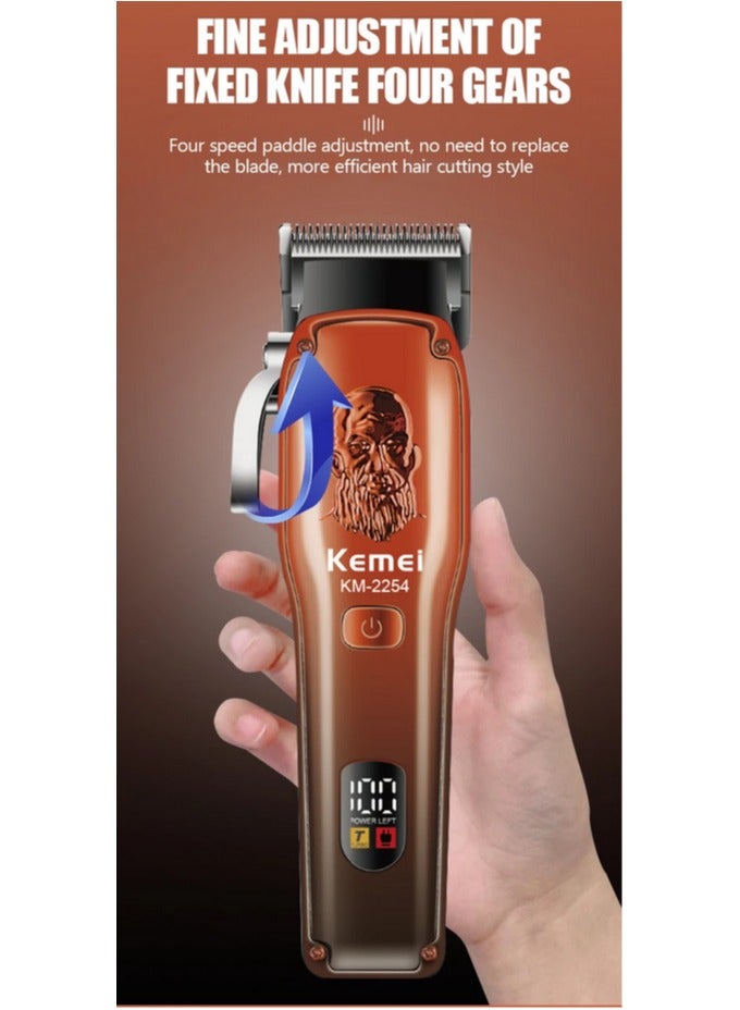 ماكينة الحلاقه الإحترافيه Kemei KM-2254 بذراع تحكم فى الشفرات بشاشة ليد ملونه و سرعتين تيربو - Image 5