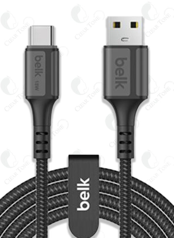 Ultra Durable 120cm Nylon Braided USB To Type C Cable | 18W Fast Charging & 480Mbps High Speed Data Transfer | Tangle Free | Compatible with Multiple Devices