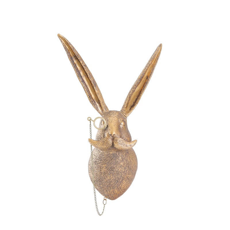Joogour Head Wall Mount Decor,Resin Animal Sculpturesï¼ŒArt Deco Wall Hanging Decoration for Living Room Bedroom Officeroom Gift (Rabit) - Image 1