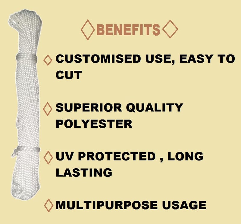 Wwire 70 feet Polyester Cloth line for Drying Clothes Suitable for Roof Mount Cloth Drying Hanger UV Protected Strong and Resistant to wear and Tear Strong LongLasting Performance - Image 3