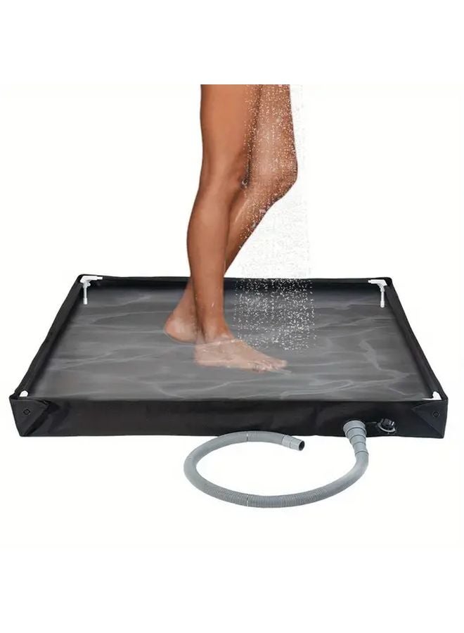 دش الاستحمام المحمول القابل للطي باللون الأسود - قماش أكسفورد متين - سهل الإعداد - للاستخدام الداخلي والخارجي - Image 4