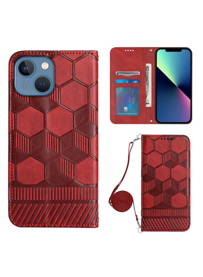 Zaboon Case For iPhone 13 Crossbody Football Texture Magnetic PU Phone Case - Image 1