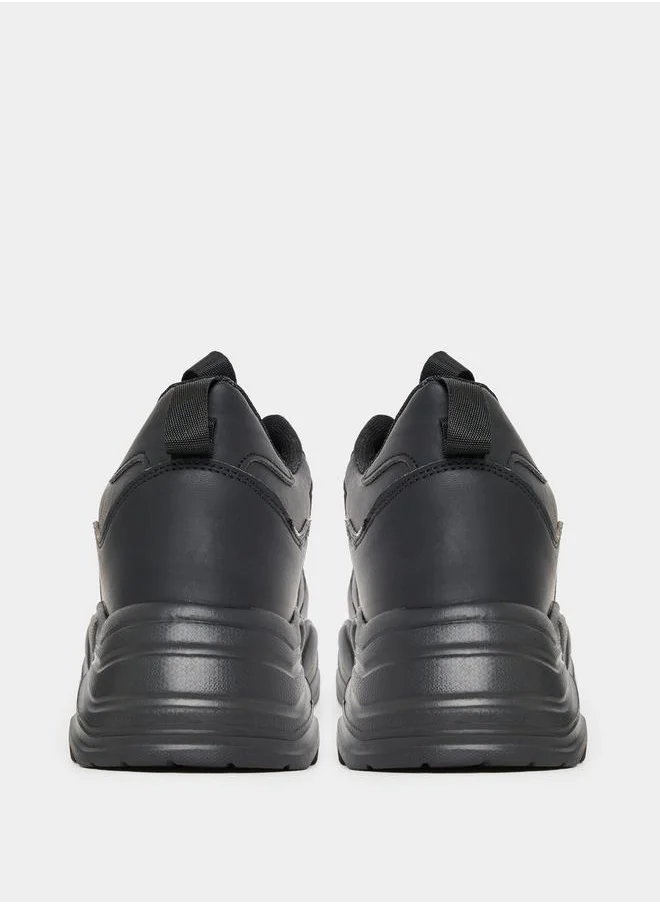 Styli Mesh Chunky Sole Lace Up Sneakers