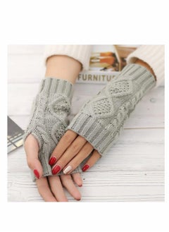 Excefore Fingerless Hand Warmer Skeleton Gloves, 2 Pcs Women Winter Warm Knit Fingerless Gloves Hand Crochet Thumbhole Arm Warmers Mittens, Hand Warmers for Women  - Image 3