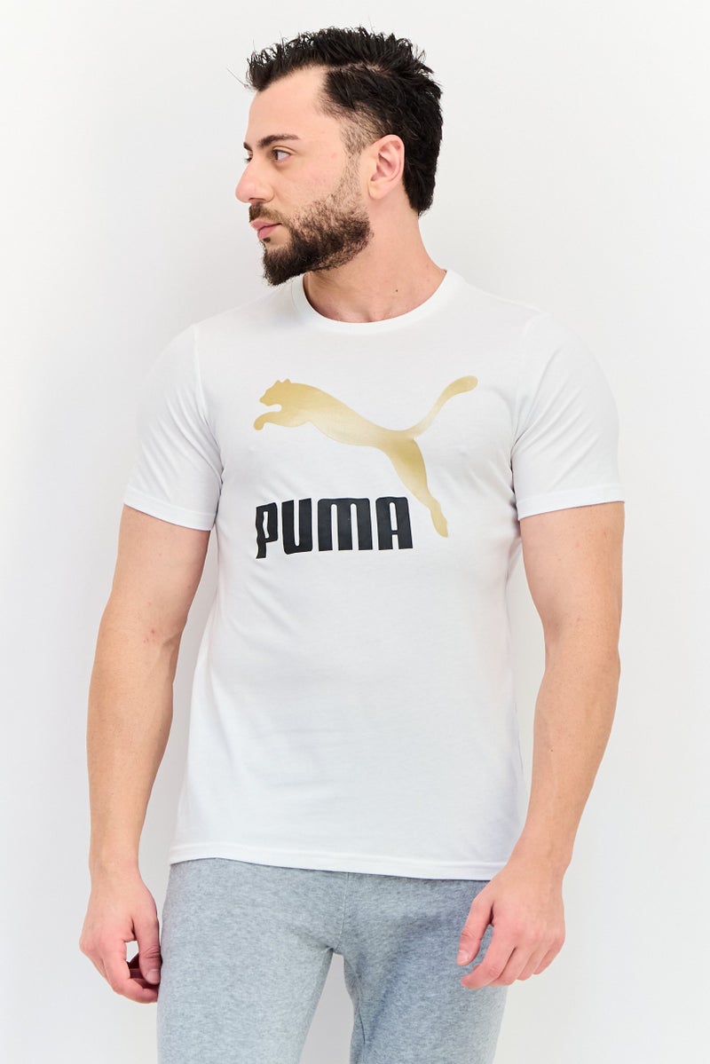 PUMA تي شيرت رياضي للرجال بأكمام قصيرة مناسب في الهواء الطلق، أبيض - Image 1