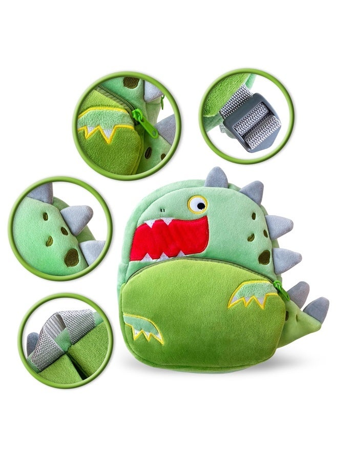 Toddler Animal Cartoon Small Mini Backpack with Adjustable Straps - Travel Carrier for Toys, Essentials - Unique Birthday Gift (Dinosaur)  - Image 3