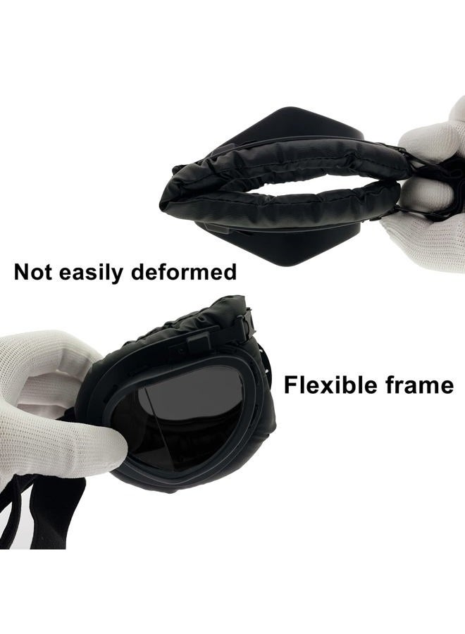 LJDJ Motorcycle Goggles - Vintage Pilot Style Goggles Dirt Bike ATV Motocross Riding Offroad Eyewear Scooter Outdoor Sports Glasses Combat Tactical Goggles for Men Women Youth Adult - Image 4