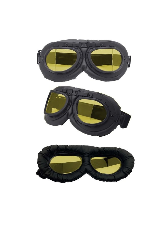 LJDJ Motorcycle Goggles - Vintage Pilot Style Goggles Dirt Bike ATV Motocross Riding Offroad Eyewear Scooter Outdoor Sports Glasses Combat Tactical Goggles for Men Women Youth Adult - Image 2