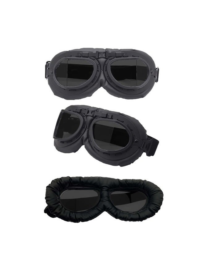 LJDJ Motorcycle Goggles - Vintage Pilot Style Goggles Dirt Bike ATV Motocross Riding Offroad Eyewear Scooter Outdoor Sports Glasses Combat Tactical Goggles for Men Women Youth Adult - Image 3