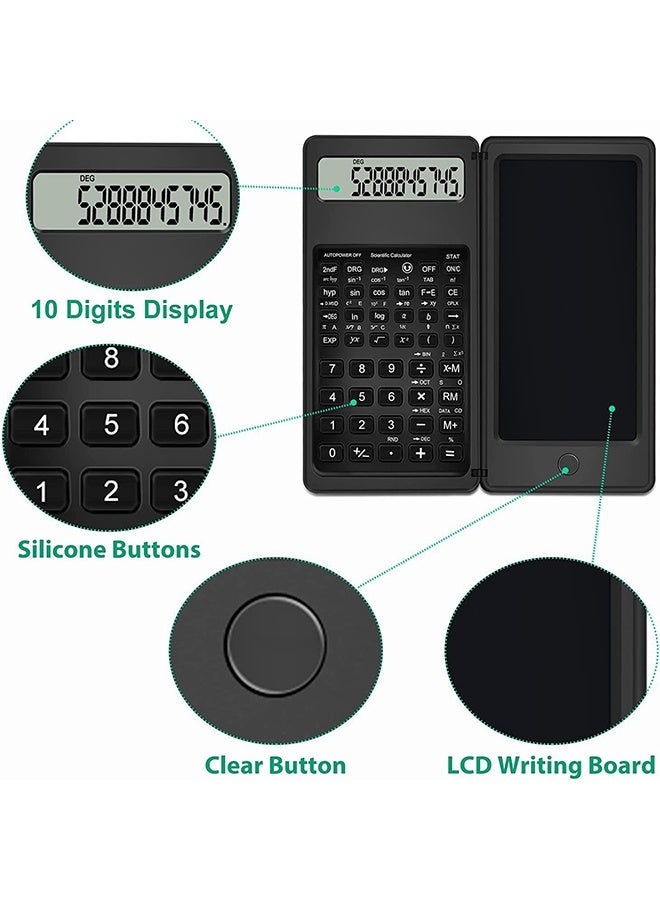 RH Advanced Scientific Calculator, 10 Digit Foldable Scientific Calculator, Erasable LCD Writing Tablet for School, Engineering, Teachers with Pen Included - Image 2