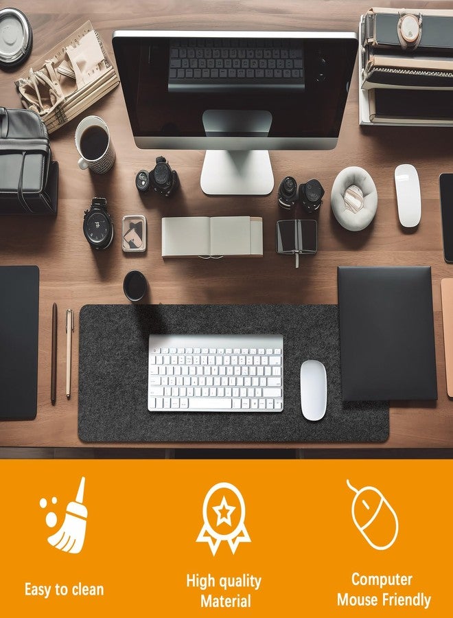 Anpuimult 36''x12'' Felt Desk mat,with Non-Slip Anti-Fray Office Felt Desk pad,Gray Desktop Protector Covers for Home Office Keyboard Laptop Computer and Writing（90x30cm） - Image 5