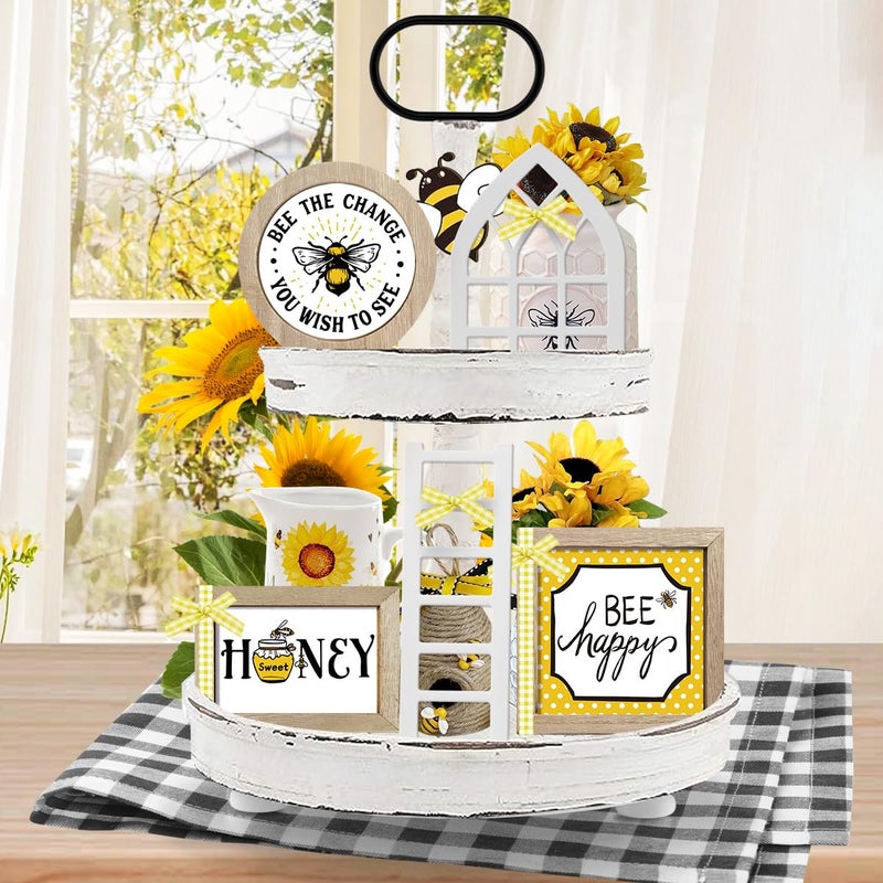 Nuvagiki St. Patrick's Day Tiered Tray Decor, St. Patrick's Day Decorations for Home, Interchangeable Year Round Seasonal Decorations Wooden Frames + Mini Arch + Ladder Set, No Tray, Valentines Gift - Image 3