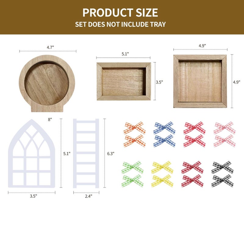 Nuvagiki St. Patrick's Day Tiered Tray Decor, St. Patrick's Day Decorations for Home, Interchangeable Year Round Seasonal Decorations Wooden Frames + Mini Arch + Ladder Set, No Tray, Valentines Gift - Image 4