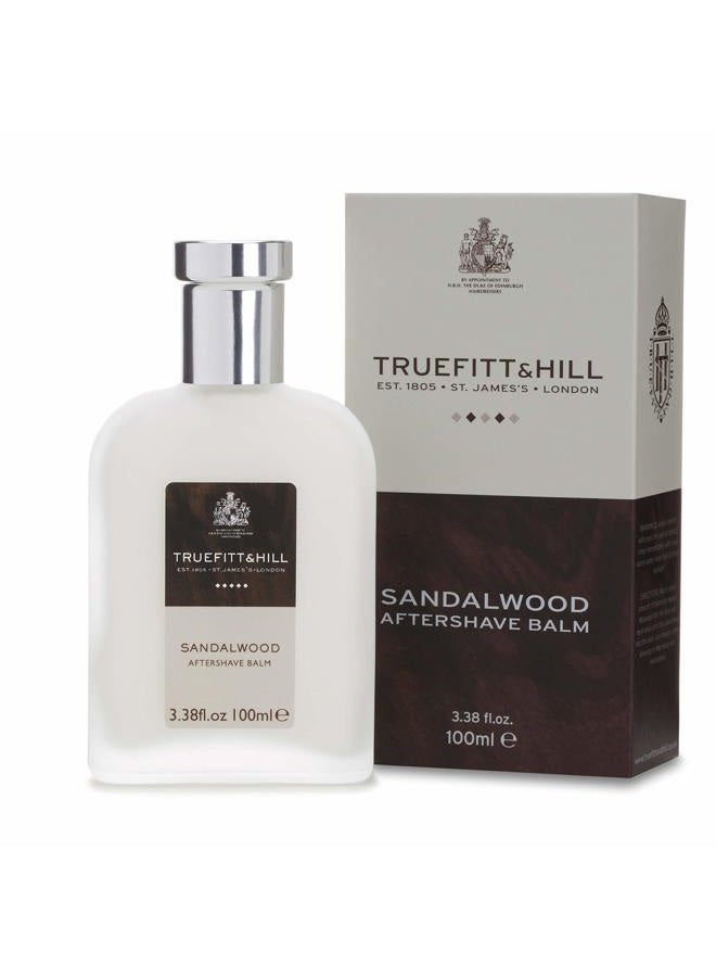 Truefitt & Hill Luxury Aftershave Balm - Sandalwood - Premium Soothing Moisturizer with Aloe Vera Extract - Ideal for Sensitive Skin, Razor Burn Relief, and a Silky Smooth Finish - 3.38 oz.  - Image 1