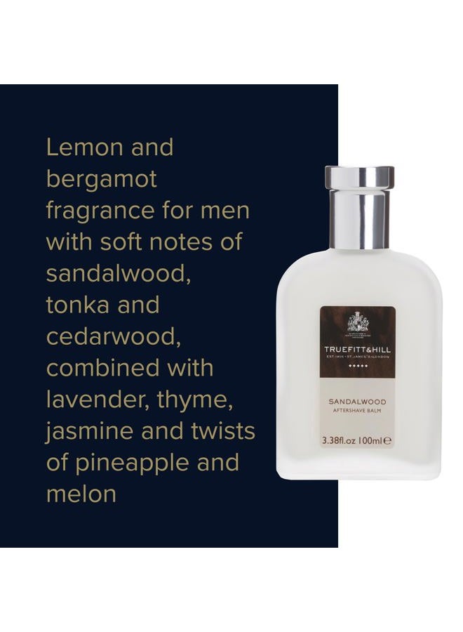 Truefitt & Hill Luxury Aftershave Balm - Sandalwood - Premium Soothing Moisturizer with Aloe Vera Extract - Ideal for Sensitive Skin, Razor Burn Relief, and a Silky Smooth Finish - 3.38 oz.  - Image 5