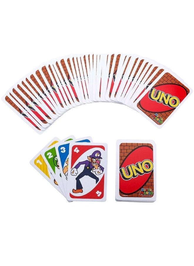 EHOME - UNO Super Mario Card Game with 112 Cards, Video Game Themed Travel Game in Collectible Storage Tin with Special Rule - Image 1