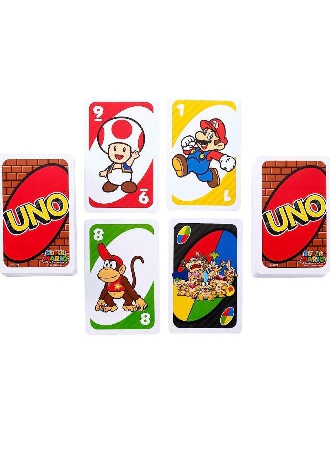 EHOME - UNO Super Mario Card Game with 112 Cards, Video Game Themed Travel Game in Collectible Storage Tin with Special Rule - Image 1