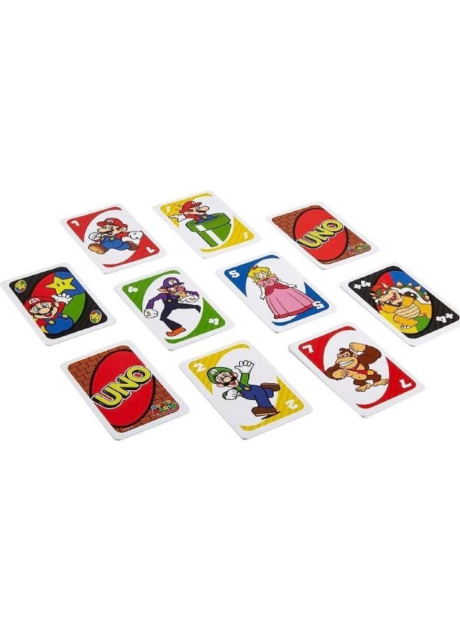 EHOME - UNO Super Mario Card Game with 112 Cards, Video Game Themed Travel Game in Collectible Storage Tin with Special Rule - Image 1