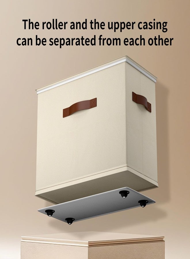 EE-RoomWorld 2 Pack Shoe storage Organizer for closet with wheels,No Assemble Required Shoe boxes with premium waterproof material，Adjustable Dividers Fits 16 Pairs,shoe Storage Bins with Reinforced Handle - Image 5