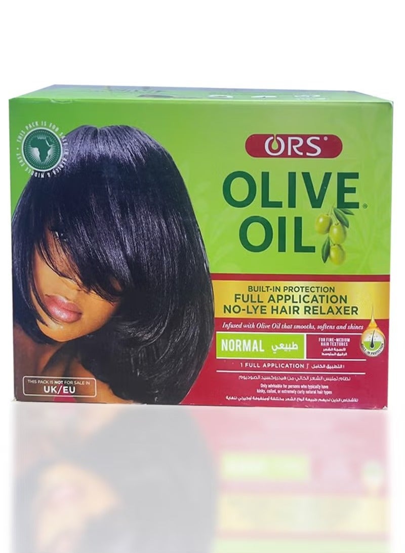 ORS Hair Relaxer Kit With Olive Oil Regular Strength Built In Protection For Fine & Medium Hair Textures