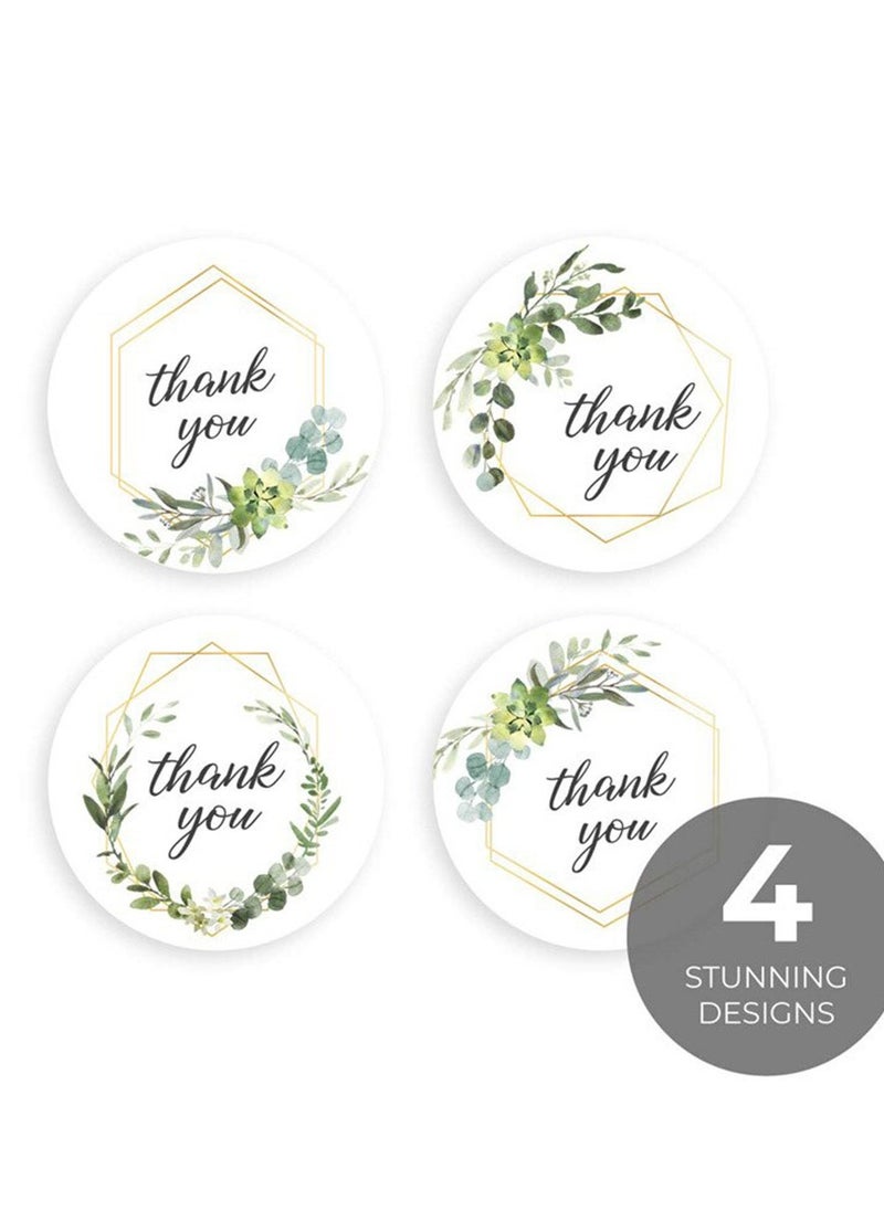 Wownect Wownect Leaf Design Thankyou Sticker Round [1inch][500 Stickers] Labels For Envelope Seals, Packing Seals, cards, Gift Boxes, Shopping Bags, Bouquets, Cardboard Decoration  - Image 4