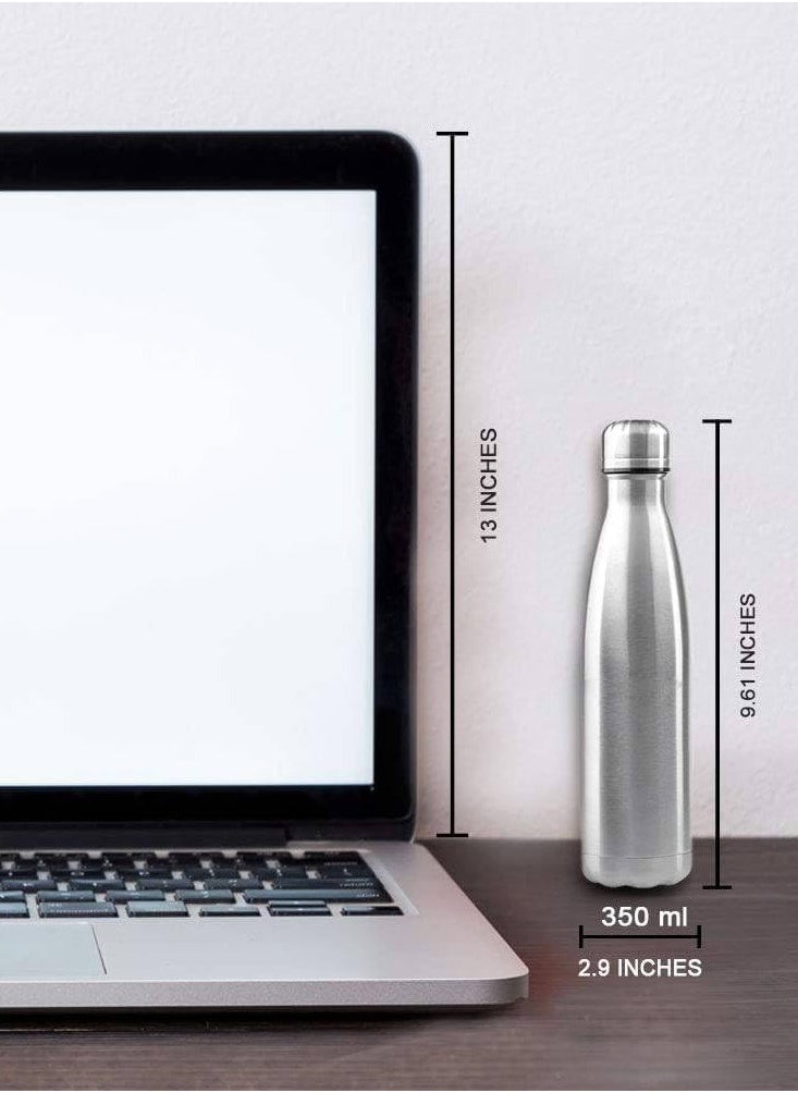 Generic - 350ml Stainless Steel Water Bottle Double Walled Sports Water Bottle Vacuum Insulated Cola Shape Travel Thermal Flask Bpa Free, Silver SUS304 - Image 1