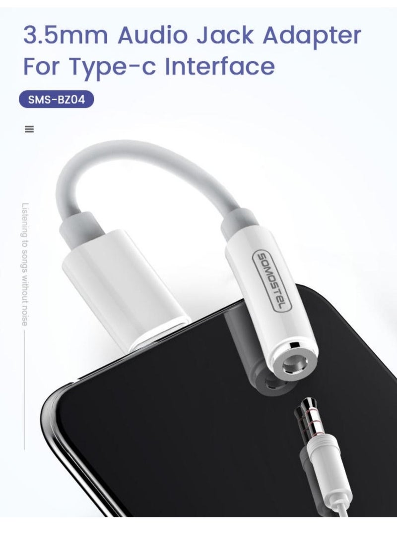 SOMOSTEL Type C to 3.5MM Female Jack Adapter and Connector for Headphones & Earphones AUX Audio Cable for HTC Moto Galaxy White  - Image 5