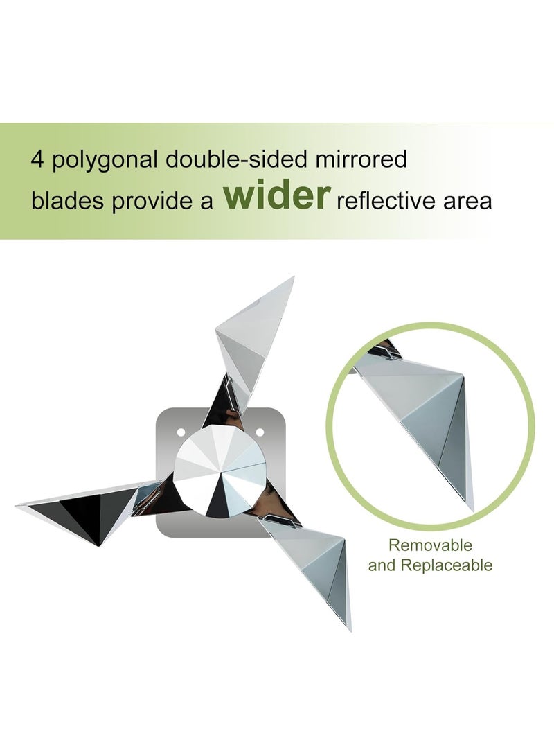 Bird Deterrent Reflector Wind Powered Outdoor Bird Repellent Device, Reflective Sunlight Bird Scarer for Pigeons, Sparrows & Woodpeckers, Garden, Balcony, Patio, Roof, Window Ledge, Pool & Yard - Image 3