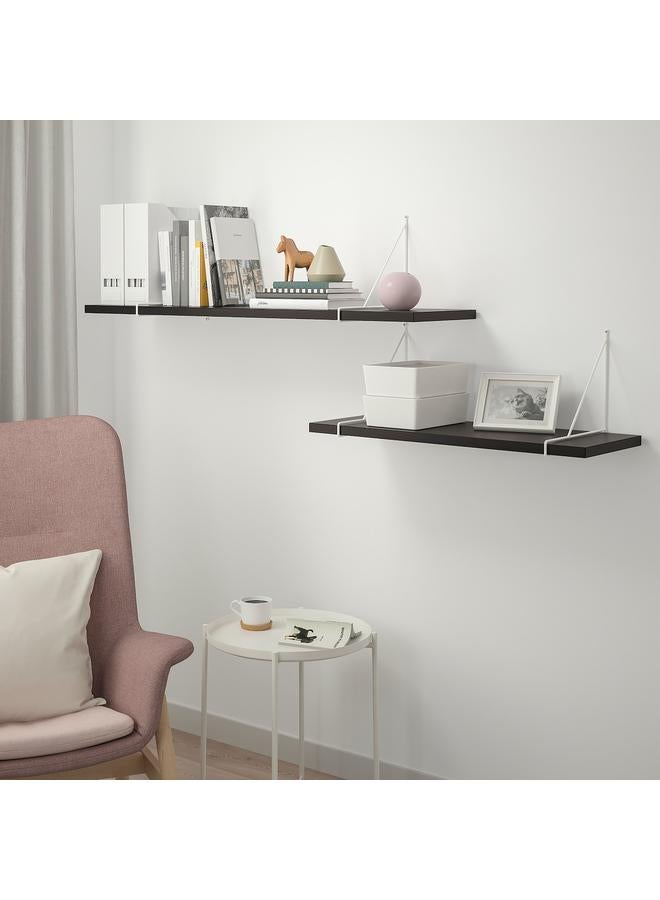 Zaboon Shelf, Brown-Black, 80X30 Cm - Image 5