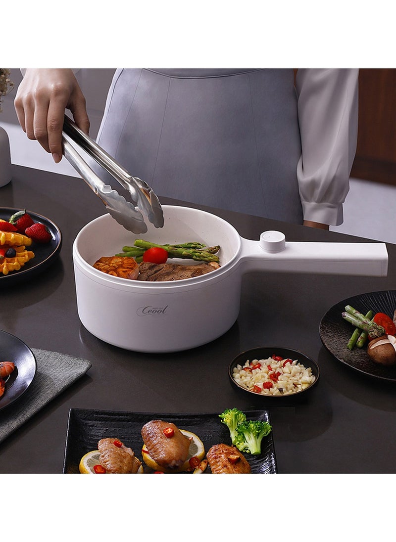 miss ceool 1.5L Electric Hot Pot Multi-functional Electric Cooker 600W Non-Stick Rapid Noodles Cooker Steak Egg Fried Rice Ramen Soup with 2 Modes Temperature Control (UK Plug Type)  - Image 3
