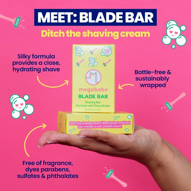 Megababe Blade Bar | Stocking Stuffer Holiday Gift | Shaving Bar Enriched with Shea Butter | Hydrating for All Skin Types | 4.4 oz - Image 2