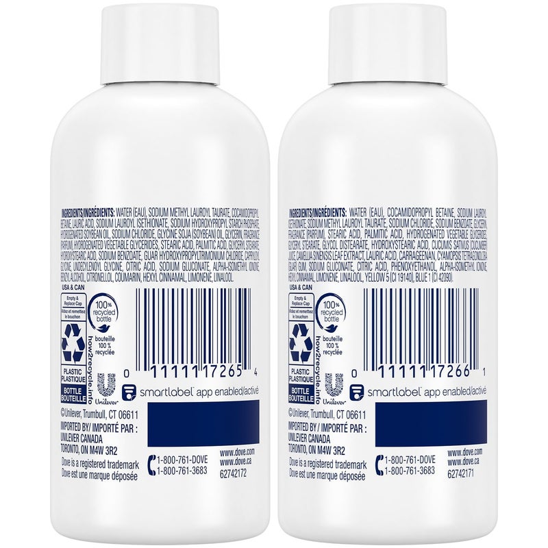 Dove Body Wash Travel Essentials Variety 2-Pack â€“ Refreshing Cucumber & Green Tea + Deep Moisture Nourishing Body Washes, 3 Oz Ea - Image 2