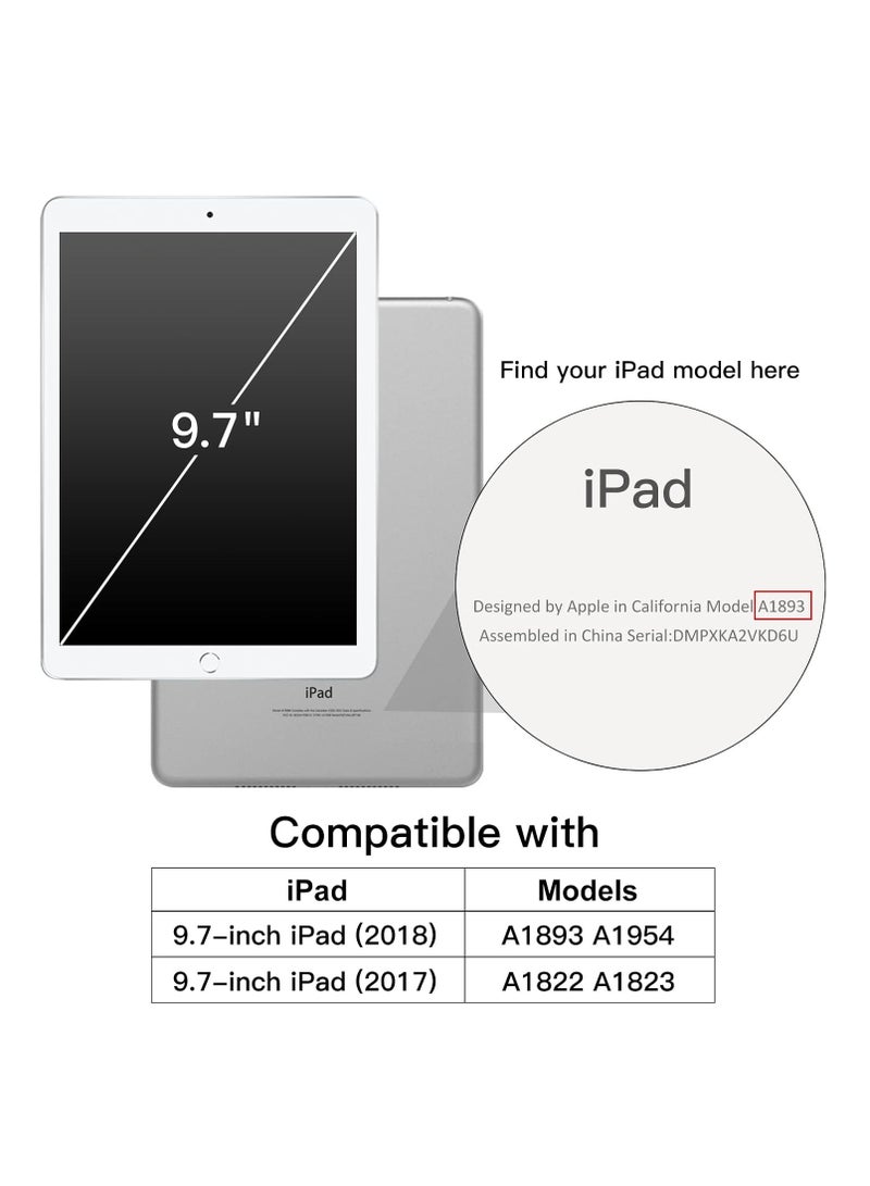 دوسالا حافظة لجهاز iPad مقاس 9.7 بوصة (الجيل السادس/الخامس، 2018/2017) مع حامل قلم، غطاء واقٍ رفيع مع غطاء خلفي شفاف لجهاز iPad Pro مقاس 9.7 بوصة، يدعم الإيقاظ/السكون التلقائي، (أخضر) - Image 2