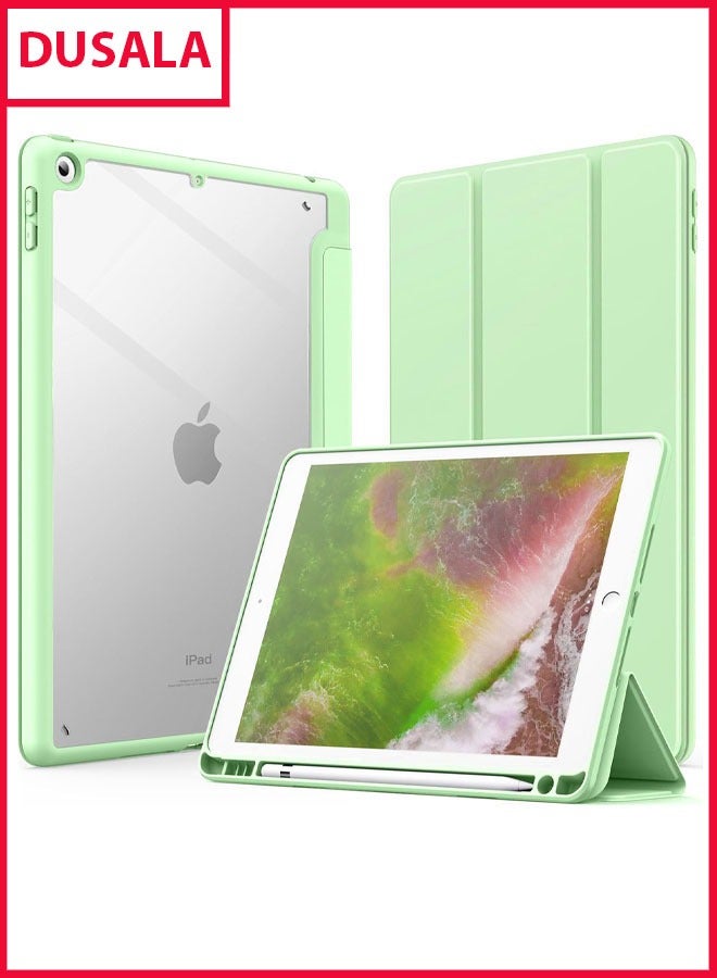 دوسالا حافظة لجهاز iPad مقاس 9.7 بوصة (الجيل السادس/الخامس، 2018/2017) مع حامل قلم، غطاء واقٍ رفيع مع غطاء خلفي شفاف لجهاز iPad Pro مقاس 9.7 بوصة، يدعم الإيقاظ/السكون التلقائي، (أخضر) - Image 1