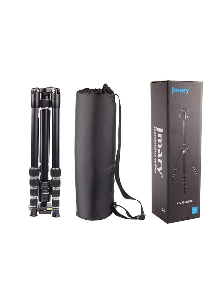 Jmary KT225+NB36-5 Feet Height Aluminium Alloy Professional Tripod And Monopod For All DSLR Cameras - Black - Image 3