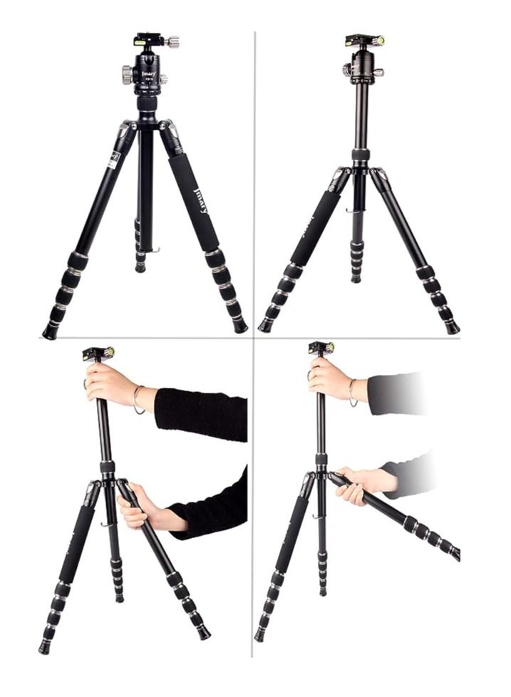 Jmary KT225+NB36-5 Feet Height Aluminium Alloy Professional Tripod And Monopod For All DSLR Cameras - Black - Image 1