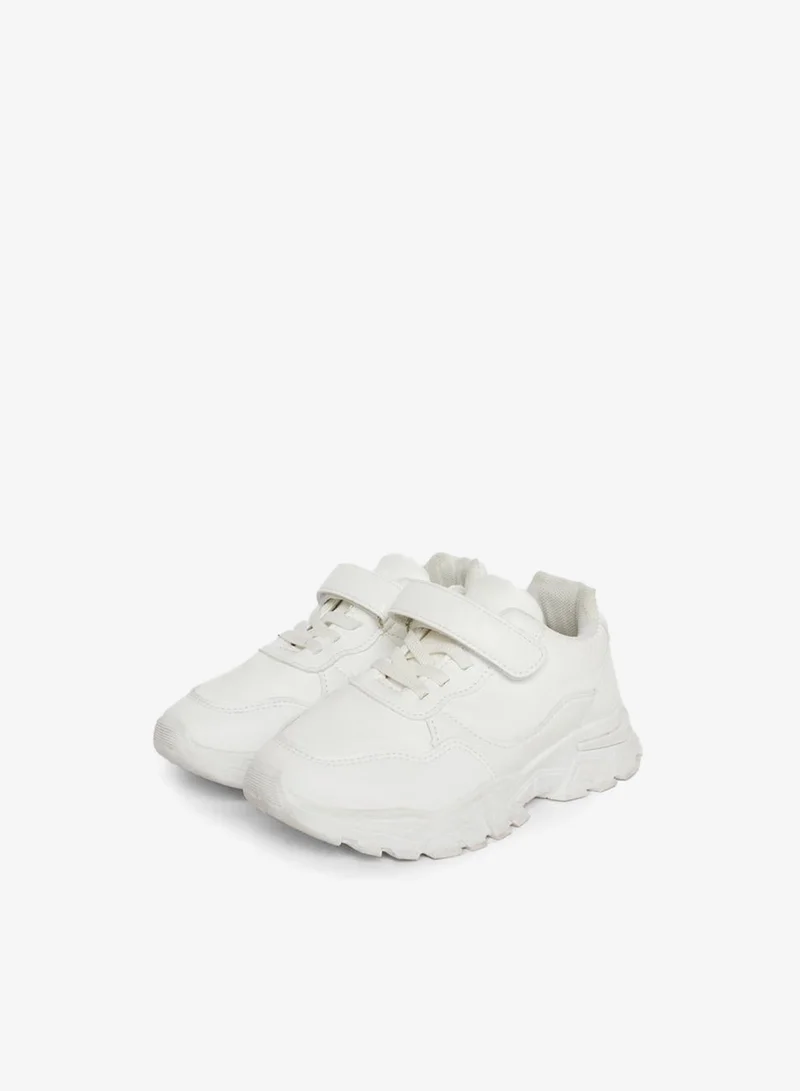 Styli Active Girls Textured Sneakers with Hook and Loop