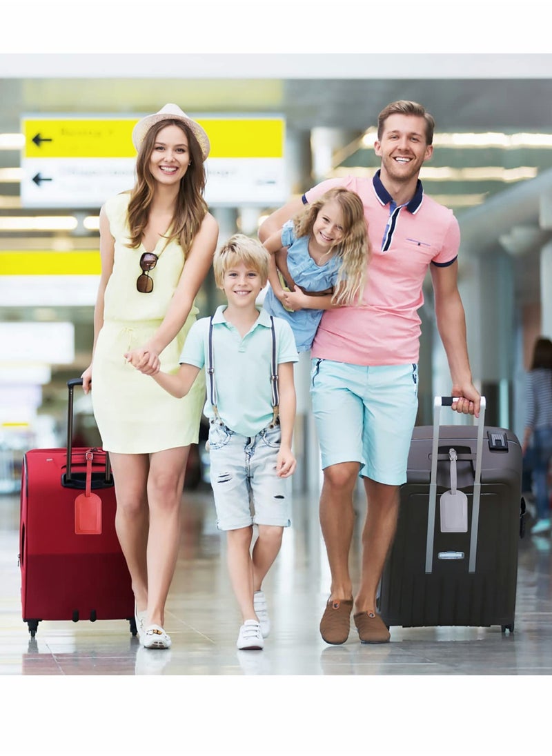 Generic - Personalized PU Leather Luggage Tags Set of 5, Durable Travel Tags with Name ID Card and Sturdy Buckle Straps for Easy Suitcase Identification for All - Image 1