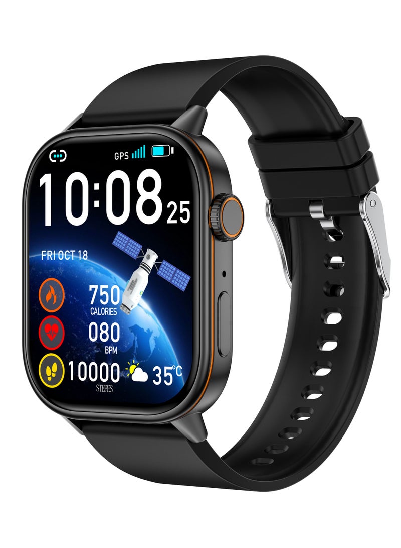 RollsTimi  Men's SmartWatch, 2.01-inch IPS HD Screen, IP68 Waterproof, Bluetooth Calls, Voice Assistant, 24/7 Health Monitoring, 178+ Sports Modes, 420mAh Capacity Battery, Smart Sports Watch, QX17 Tape Black - Image 1