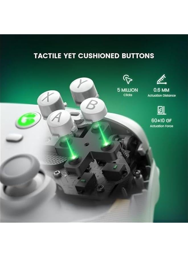 T4 Cyclone Pro Wireless Pro Controller for Switch/Lite/OLED, Hall Effect Controller (No Drifting) for Windows PC, Switch, Steam Deck, Android  iOS (White) - Image 4