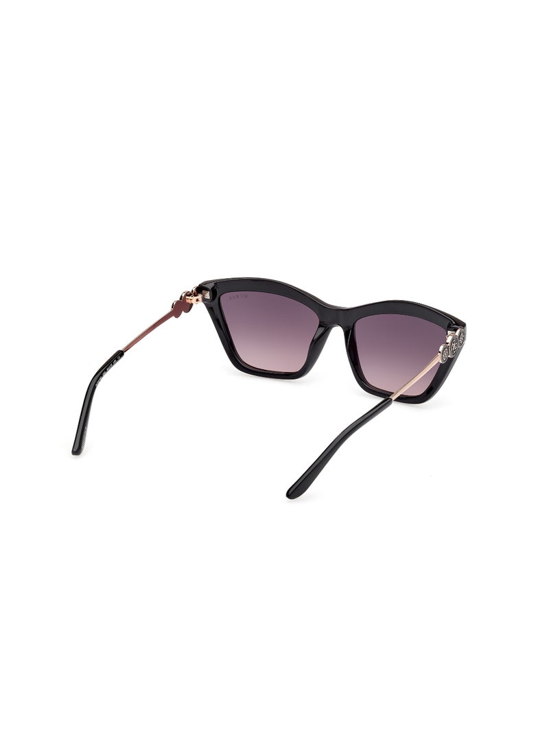 GUESS FULL RIM FEMALE RECTANGULAR BLACK INJECTED SUNGLASSES - Image 5