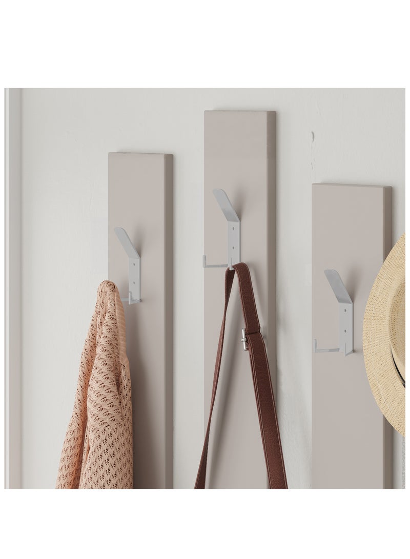 Mourah Home Ramda Shoe Cabinet with Mirror - Wall Mounted Coat Hanger Panels - Full Length Mirror - 8 Pairs - Organizer for Jackets, Bags, Hats - 35x154x137 CM - Dark Brown/Light Mocha