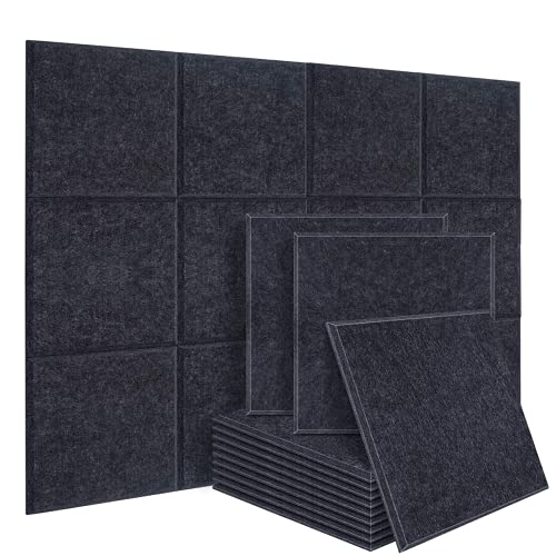 DEKIRU New 12 Pack Acoustic Foam Panels, 12 X 12 X 0.4 Inches Soundproofing Insulation Absorption, High Density Beveled Edge Sound Treatment for Home & Office Wall Decoration - Image 1