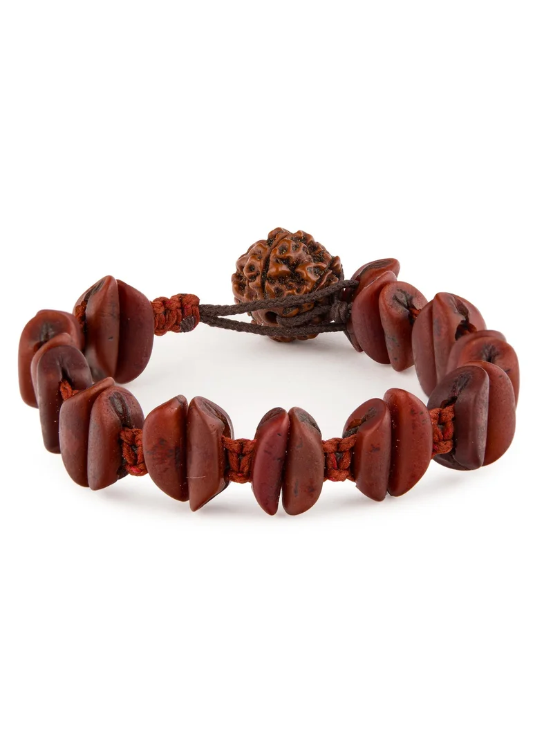 Minza Minza ” Rudraksha ” Date and Rudraksha stones, Handmade Bracelet for Men, Beaded Bracelet, Jewelry for Casual & Special Occasion