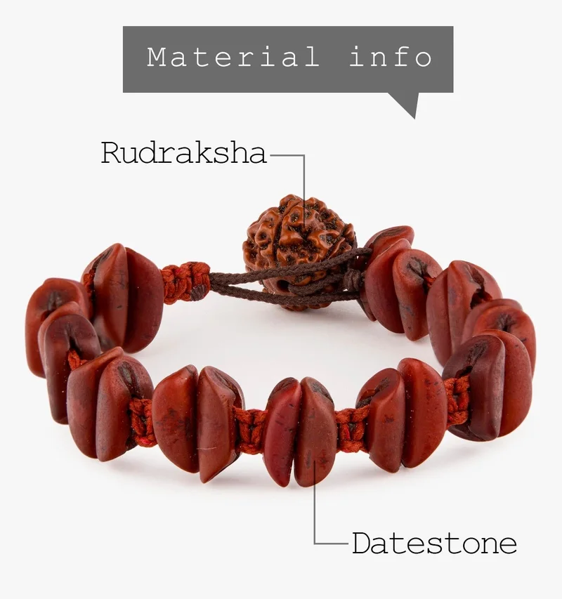 Minza  Minza ” Rudraksha ” Date and Rudraksha stones, Handmade Bracelet for Men, Beaded Bracelet, Jewelry for Casual & Special Occasion for Men | Best Price UAE
