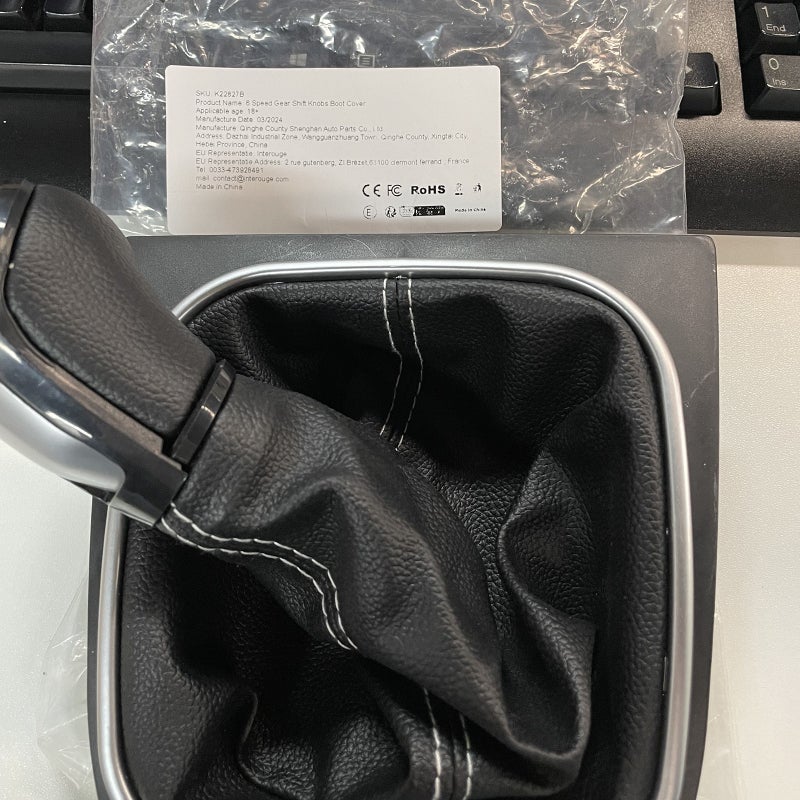 Gear Shift Knob Boot Cover: Black 6 Speed - Premium Durable Materials, Perfect Fit for Golf MK5, MK6, MK7, Scirocco Eos Models - Easy Installation for Car Interior Upgrade - Image 4