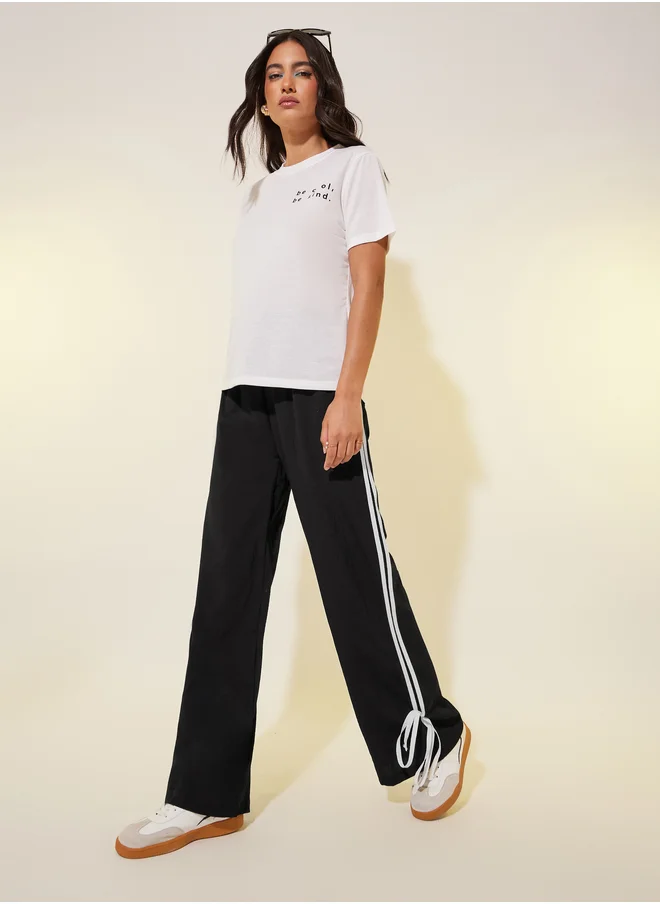 Take Two Butterfly Knot Detail Wide Leg Pants
