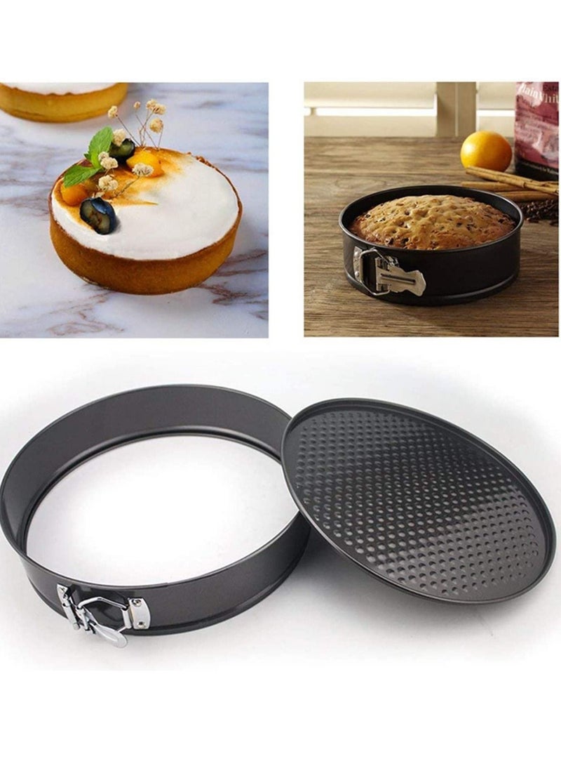 Cake Baking Moulds Microwave Oven Safe Femico Teflon Coated Carbon Steel Spring Form Heart, Round, and Square Shape Set Of 3 - Image 5