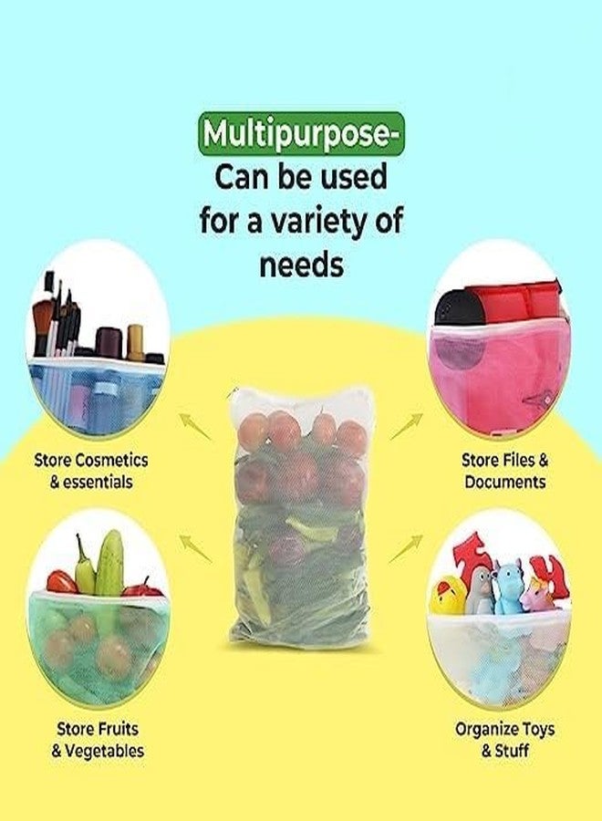PUTHAK 12Pcs Multipurpose Zipper Bag for Fruits and Vegetables Fridge Washable Bags (Set of 12) Multicolour - Image 2